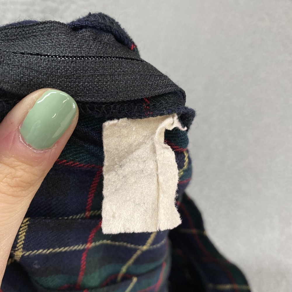 Talbots Vintage Skirt Womens 12 Plaid Wool Pleated Knee Length Made In USA 90s - Picture 11 of 13